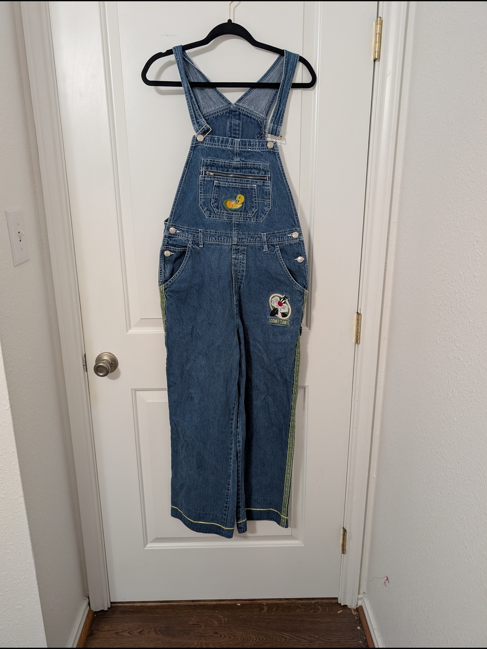 Vintage Looney Tunes Tweety And Sylvester Embroidered Denim Women's Overalls 16